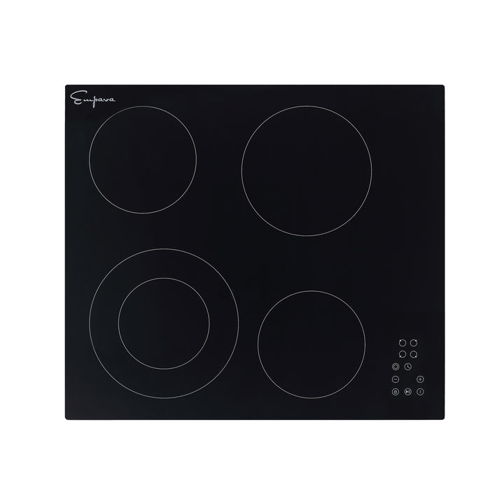 Empava Radiant Cooktop 24" with 4 Elements in Black Vitro-Ceramic Glass