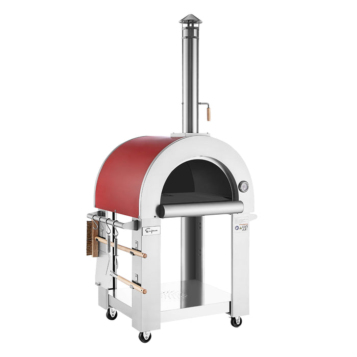 Empava Outdoor Wood Fired Pizza Oven in Italian Red