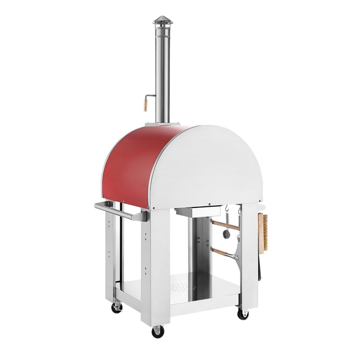 Empava Outdoor Wood Fired Pizza Oven in Italian Red