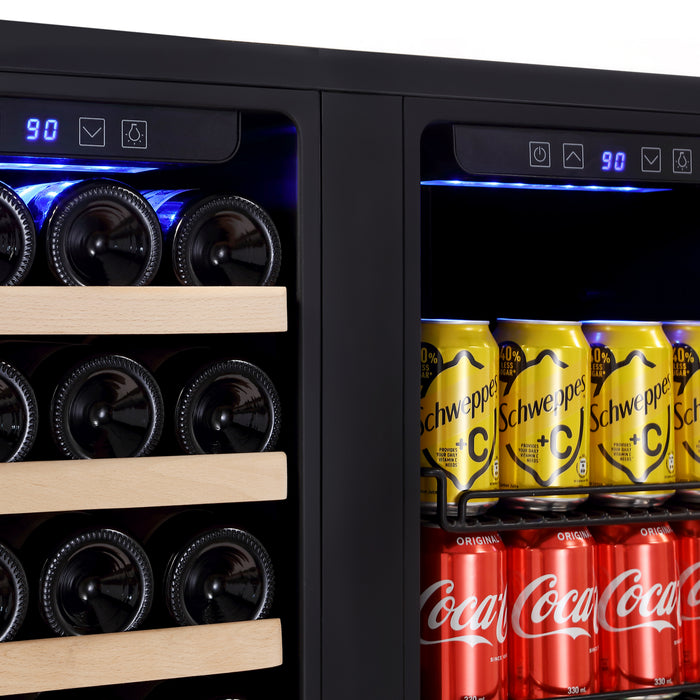 Empava Wine and Beverage Cooler 30" Dual Zone 33 Wine Bottle and 96 Beverage Can Capacity in Stainless Steel with Glass Doors