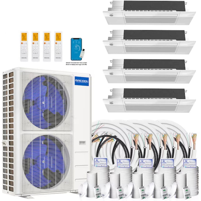 MRCOOL DIY Mini Split A/C & Heat Pump System | 48K BTU 5-Zone | Air Handler: Ceiling 9K+12K+12K+12K | Line Set: 16'+25'+50'+16'+50'+16'+2xCoupler