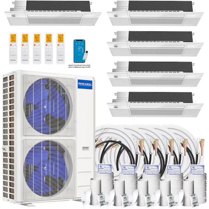 MRCOOL DIY Mini Split A/C & Heat Pump System | 48K BTU 5-Zone | Air Handler: Ceiling 9K+9K+9K+9K+12K | Line Set: 25'+35'+35'+50'+25'+50'+Coupler