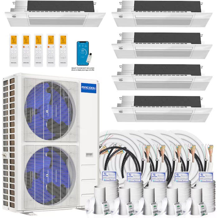 MRCOOL DIY Mini Split A/C & Heat Pump System | 48K BTU 5-Zone | Air Handler: Ceiling 9K+9K+9K+9K+12K | Line Set: 16'+16'+16'+16'+16'