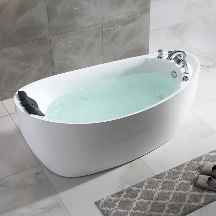 Empava Freestanding 67" Soaking Bathtub with Whirlpool Hydromassage