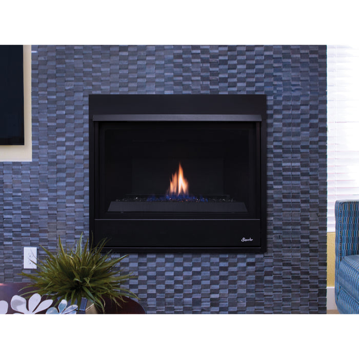 Superior Fireplaces DRC2033 Series 33" Contemporary Direct-Vent Fireplace, Top Vent, Electronic Ignition