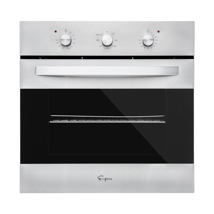 Empava Electric Single Wall Oven 24" 2.3 cu. ft. Capacity in Stainless Steel with 6 Cooking Modes and Analog Timer