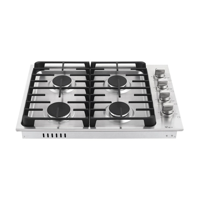 Empava Gas Cooktop 30" in Stainless Steel with 4 Sealed Burners and Continuous Cast-Iron Grates
