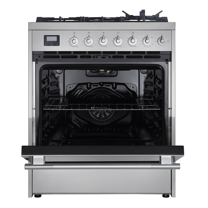 Empava Gas Range 30" in Stainless Steel with 5 Cooktop Burners and 5.0 cu. ft. Capacity Oven
