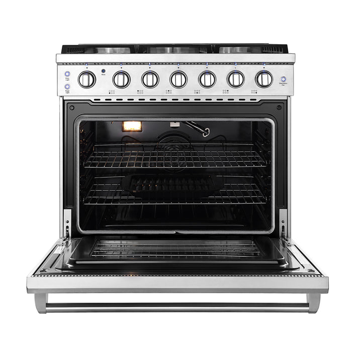 Empava Gas Pro-Style Range 36" in Stainless Steel with 6 Cooktop Burners and 6.0 cu. ft. Capacity Oven