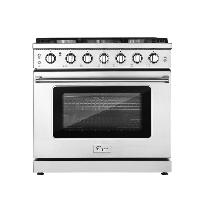 Empava Gas Pro-Style Range 36" in Stainless Steel with 6 Cooktop Burners and 6.0 cu. ft. Capacity Oven
