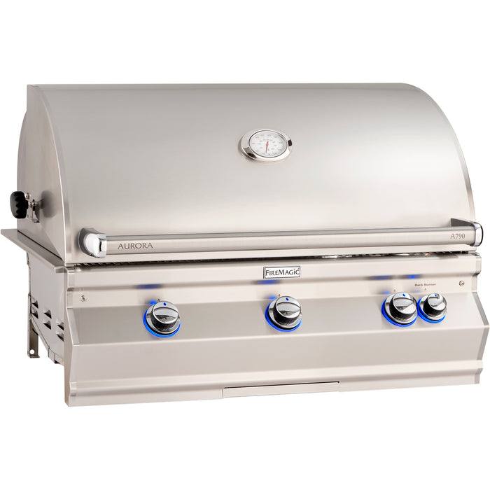 Fire Magic Aurora A790i 36" Built-In Grill  (Analog Thermometer, Back Burner, Rotisserie Kit)