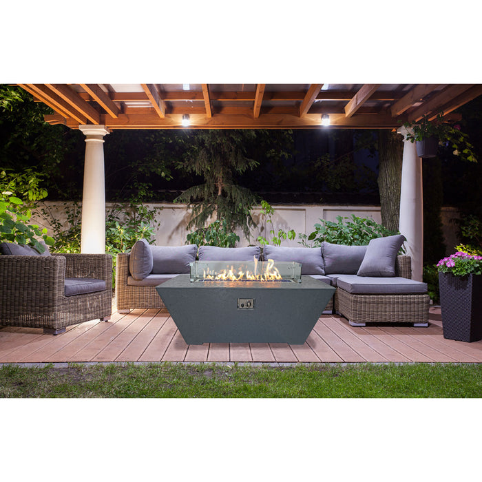 Grand Canyon Gas Logs Firepit Table 60" x 24" Rectangular Olympus Gray