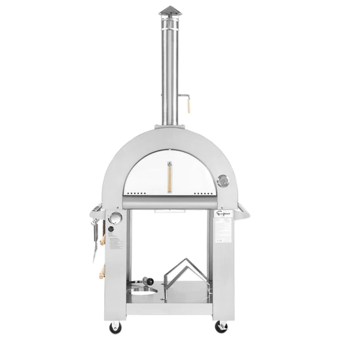 Empava Outdoor Wood Fired or Gas Pizza Oven in Stainless Steel