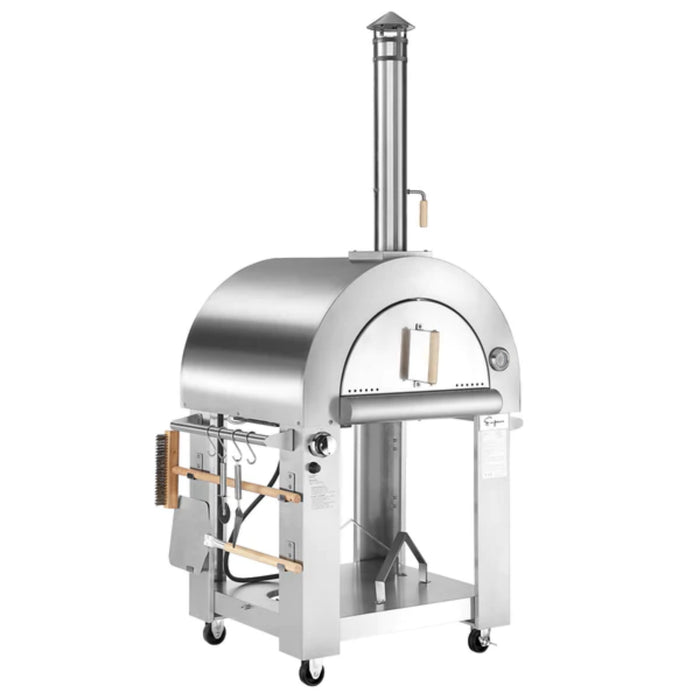 Empava Outdoor Wood Fired or Gas Pizza Oven in Stainless Steel