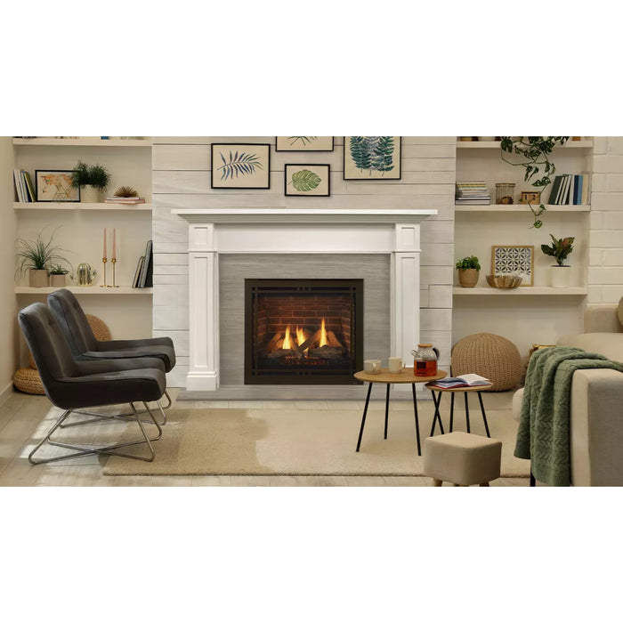 Majestic Quartz 36" Platinum Top/Rear Direct-Vent Fireplace with Intellifire Touch Ignition System