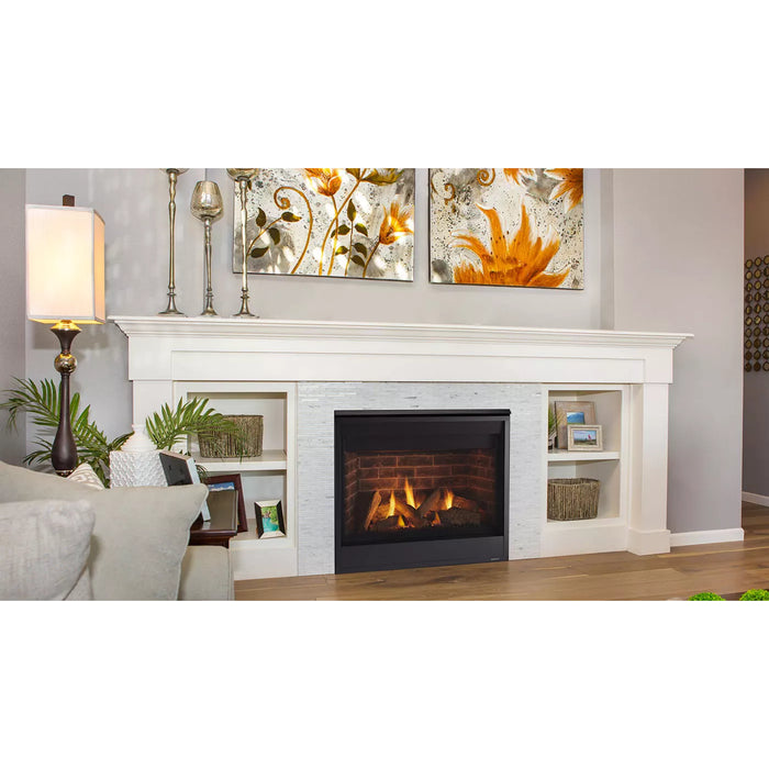 Majestic Quartz 36" Platinum Top/Rear Direct-Vent Fireplace with Intellifire Touch Ignition System