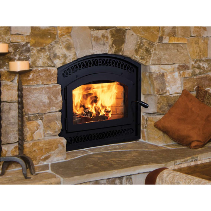 Superior Fireplaces WCT6920 Series EPA Certified Traditional  Wood Burning Fireplace, White Stacked Brick Refractory Panels