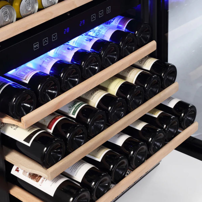 Empava Wine Cooler 24" Dual Zone 46 Bottle Capacity in Stainless Steel with Glass Doors