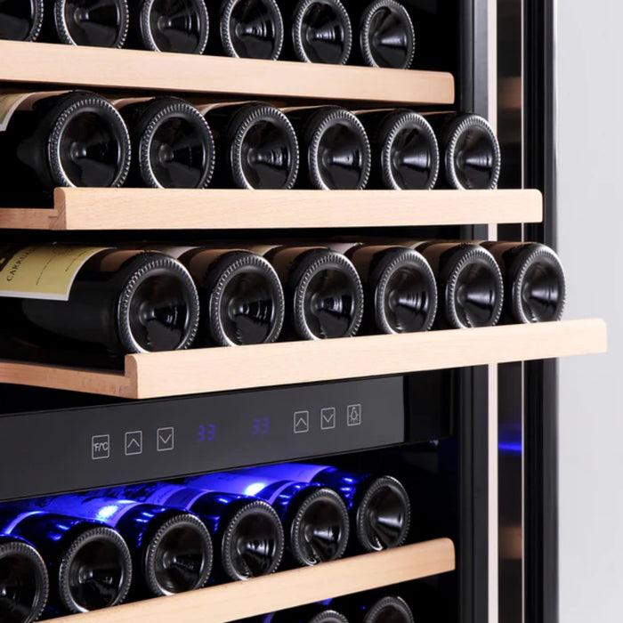 Empava Wine Cooler 24" Dual Zone 160 Bottle Capacity in Stainless Steel with Glass Doors