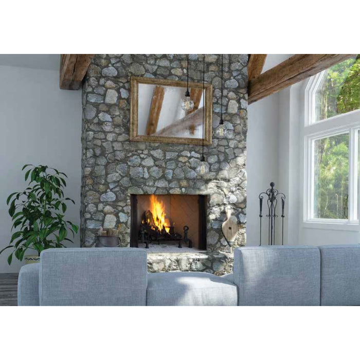 Superior Fireplaces WRT4500 Series 50" Traditional Wood Burning Fireplace, White Stacked Brick Refractory Panels