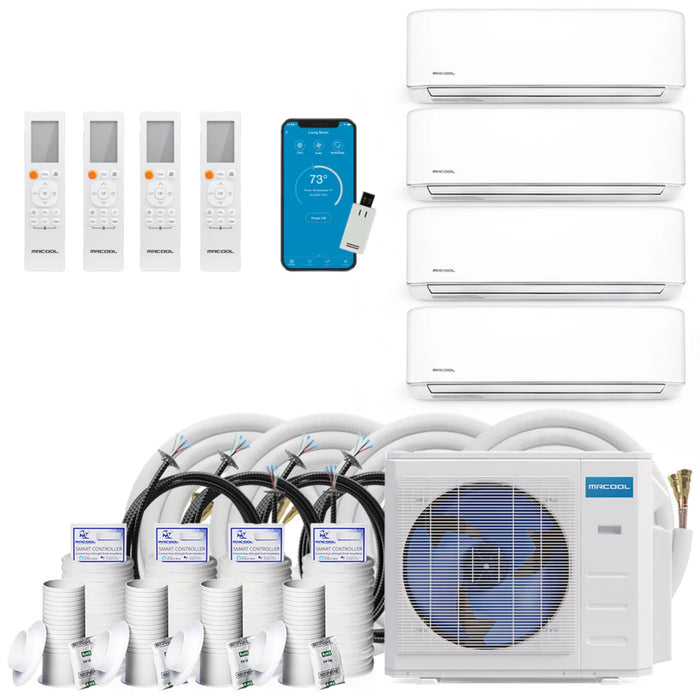 MRCOOL DIY Mini Split A/C & Heat Pump System | 36K BTU 4-Zone | Air Handler: Wall 9K+9K+9K+9K | Line Set: 16'+16'+35'+35'