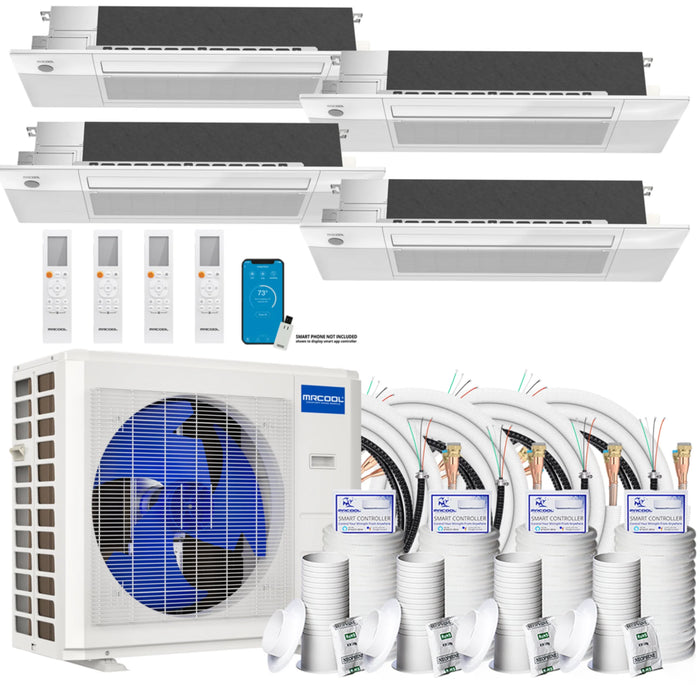 MRCOOL DIY Mini Split A/C & Heat Pump System | 36K BTU 4-Zone | Air Handler: Ceiling 9K+9K+12K+12K | Line Set: 25'+35'+35'+50'+16'+Coupler