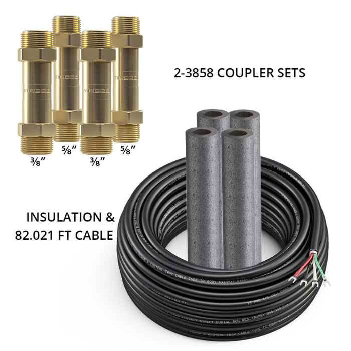 MRCOOL DIY Coupler Kit 3/8" + 5/8" (Two Sets) with 75' DIY Pro Cable